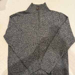 J. Crew Lambswool Quarter Zip Mock Neck Sweater
